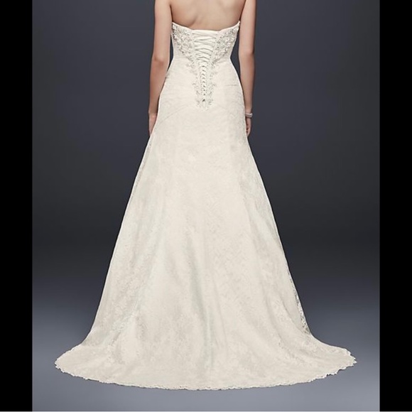 ✅ CLEARANCE David’s Bridal Embellished A Line Wedding Dress - Picture 2 of 11